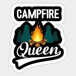 Campfire Queen Funny Camping Sticker